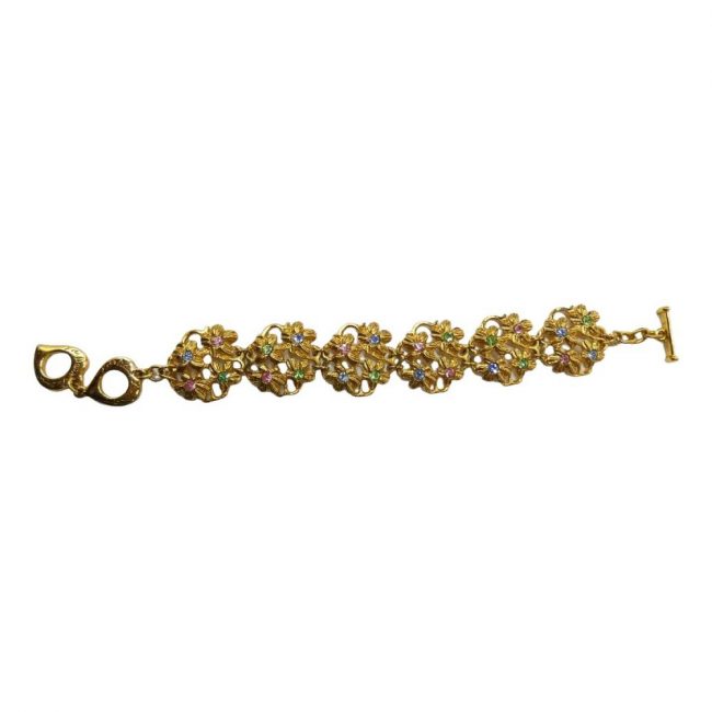 Buy Yves St Laurent Ocean Blue Gold Tone Bracelet Online in India - Etsy