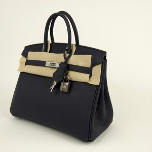 Sac à Main Hermès Birkin 25 en Cuir Togo Bleu Nuit – Stamp K