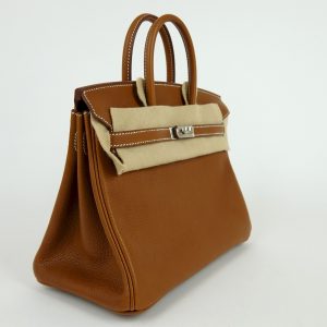 Sac à main Hermes Birkin 25 en cuir Barenia couleur Gold stamp K 2025