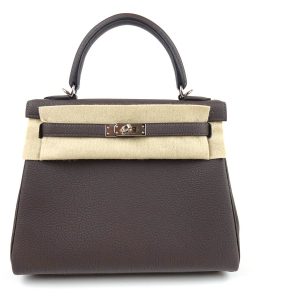 Sac à Main Hermès Kelly 25 en Cuir Togo Marron