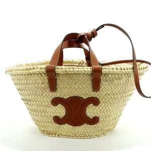 Sac à Main Céline Panier Teen en Raphia Beige