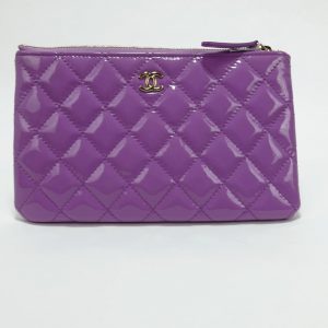 Pochette Chanel en Cuir Violet