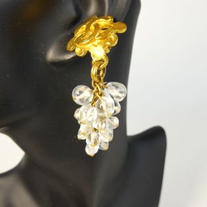 Boucles d'oreilles Chanel Vintage Gripoix raisin