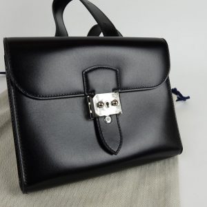 Sac à Main Hermès Sac à dépêches 21 squelette en cuir box noir