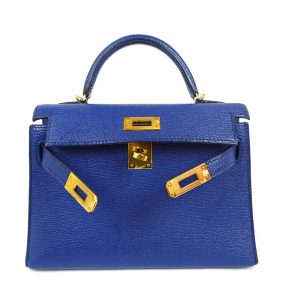 Sac à Main Hermès Mini Kelly Cuir Chèvre Bleu Sapphire 2020