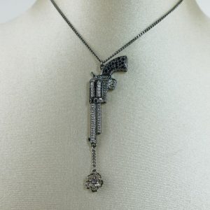 Collier Chanel Pistolet Métal Anthracite