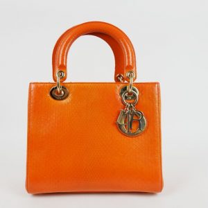 Accueil 3 Sac à Main Dior Lady Dior Peau de Serpent Orange