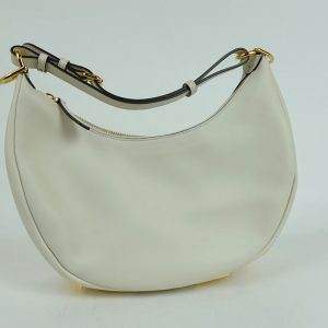Sac à Main Fendi Fendigraphy Bandoulière Cuir Blanc Cassé