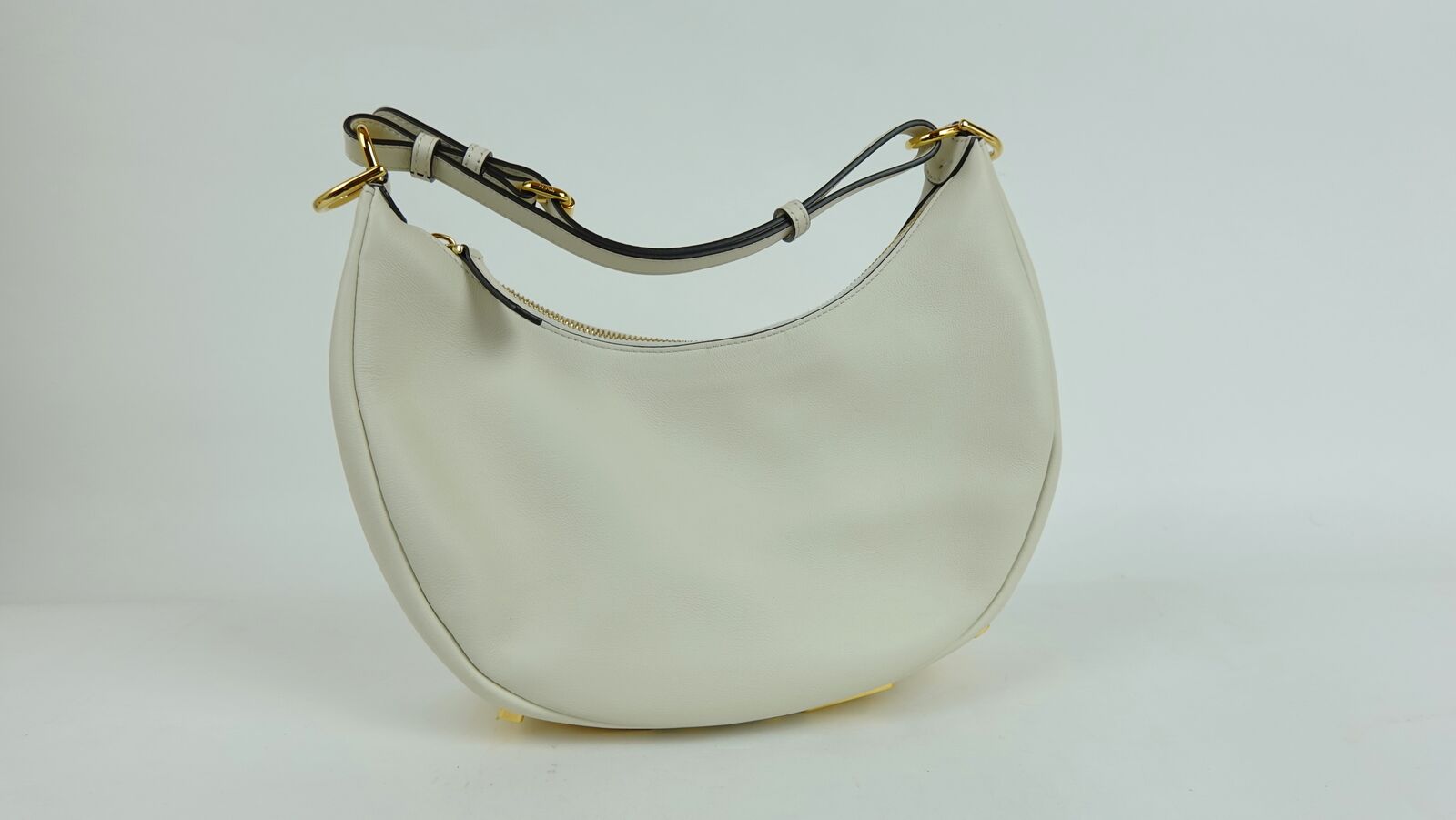 Sac à Main Fendi Fendigraphy Bandoulière Cuir Blanc Cassé