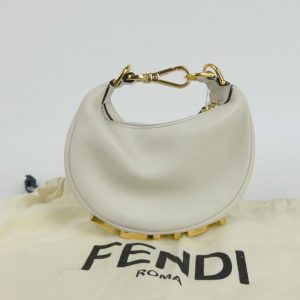 Sac à Main Fendi Fendigraphy Mini Cuir Blanc