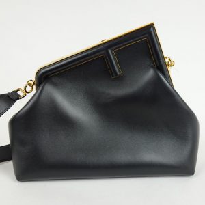 Sac à Main Fendi First Cuir Noir et Or