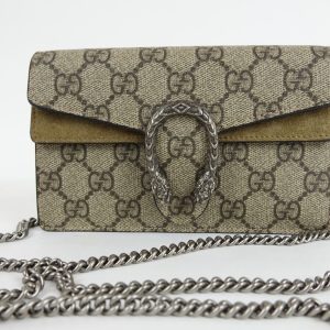 Accueil 2 Sac à Main Gucci Dionysus Mini Chaîne Toile GG Kaki