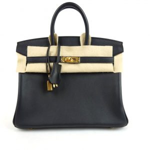 Sac à Main Hermès Birkin 25 Cuir Swift Noir