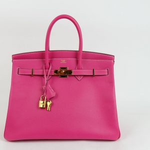 Sac à Main Hermès Birkin 35 Cuir Rose 2011