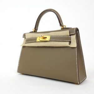 Sac à Main Hermès Mini Kelly Cuir Epsom Étoupe
