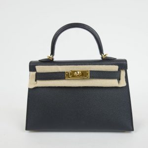 Sac à Main Hermès Mini Kelly Sellier Cuir Epsom Noir