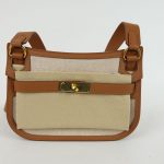 sac a main hermes jypsiere cuir marron toile 1