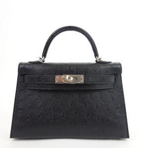 Accueil 3 Sac à Main Hermès Mini Kelly Autruche Noir