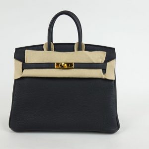 Sac à Main Hermès Birkin 25 Cuir Togo Noir