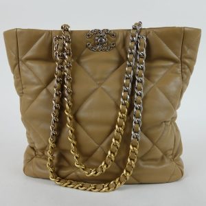 Accueil 1 Sac à Main Chanel Shopping Tote Cuir Beige
