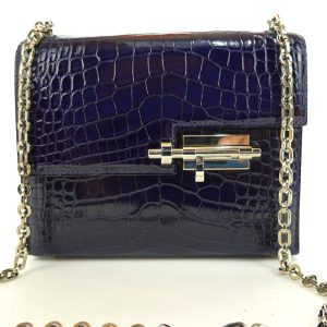 Accueil 2 Sac à Main Hermès Verrou Mini Alligator Bleu Saphir