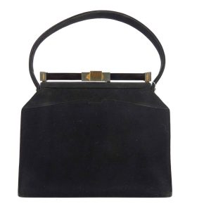 Sac à Main Hermès Vintage en Daim Noir